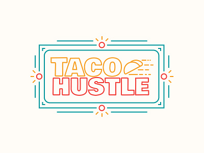 TACO HUSTLE branding color design flat icon iconography illustration line art logo logo design typography vector