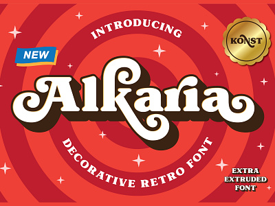 Alkaria - Vintage Retro Decorative Font assets branding disco download font logo music pop poster resources retro typeface typography vintage