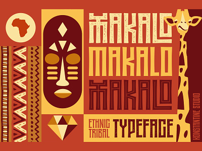 MAKALO - Ethnic Tribal Fonts branding download ethnic ethnicity font fonts game kids logo resources traditional tribal typeface typography