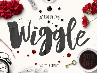 Wiggle Typeface branding brush calligraphy creativemarket font lettering logo love typeface typography watercolor wedding
