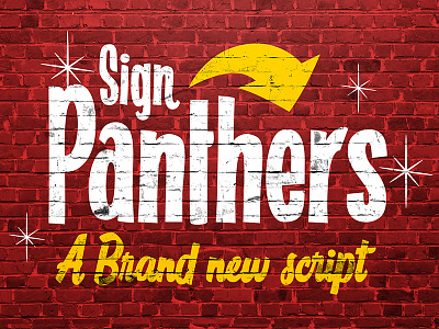 Sign Panthers - A Brand New Script creative market download font fonts lettering logo logotype sign painting typeface typography vector vintage