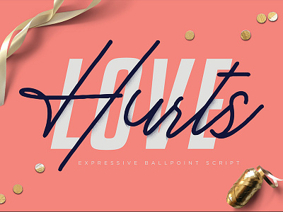 Love Hurts - Ballpoint Script Font branding cute fancy font fonts logo sweet trend typeface typography
