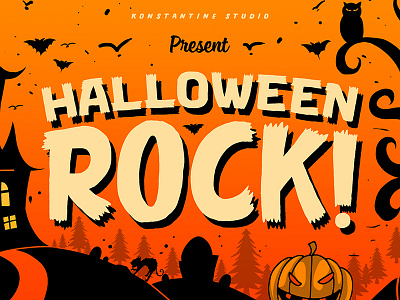 Halloween Rock! | Cute Horror Font branding cute decorative font halloween horror magazine poster scary spooky typeface vintage