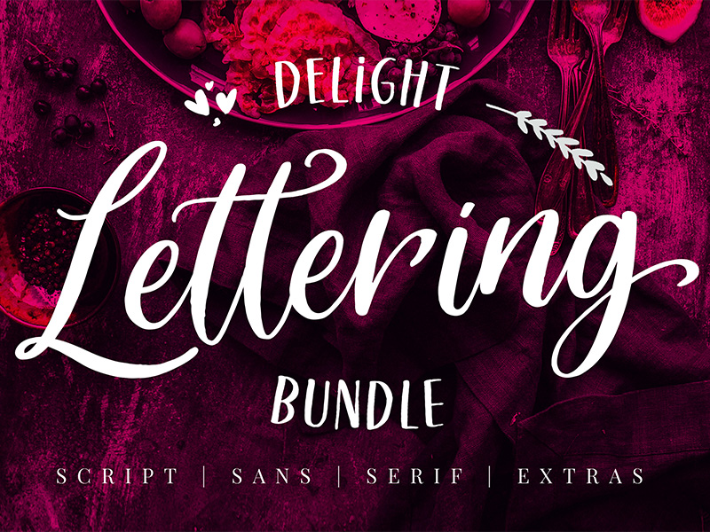 Delight Lettering Font Bundle by Konstantine Studio on Dribbble