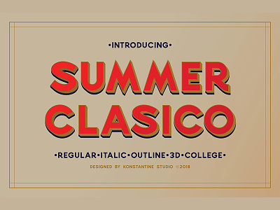 SUMMER CLASICO - Vintage Font assets branding classic creativemarket download font fonts lettering logo old resources retro typeface typography vintage