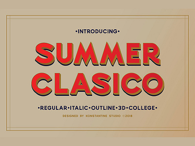 SUMMER CLASICO - Vintage Font