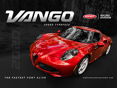 VANGO - Automotive Speed Font advertising automobile automotive branding cars font poster racing sales speed typeface typography