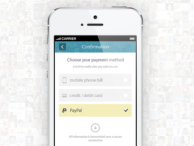 Confirmation Screen app card check credit ios iphone lock mobile payment paypal phone secure verification