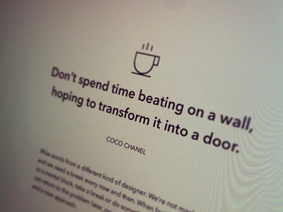 Coco Quote break chanel coffee flat icon quote type typography ui