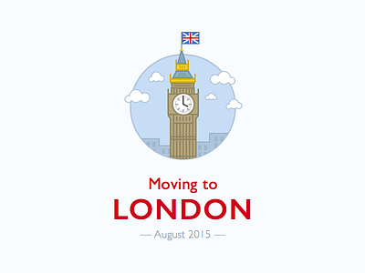 Moving to London big ben flat icon illustration job london moving product ui uk ux