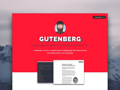 Gutenberg website design flat gutenberg kit type typography web website