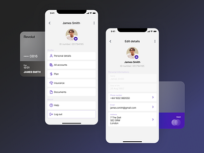 Daily Ui — "User Profile" 006 bank daily ui design mobile ui user profile