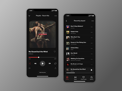 Daily Ui — "Music Player" app daily ui dark mode mobile music music app music player ui ux