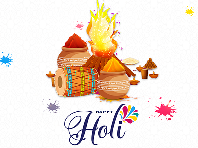 Holi Festival Social Media Post branding graphic design illustration vector