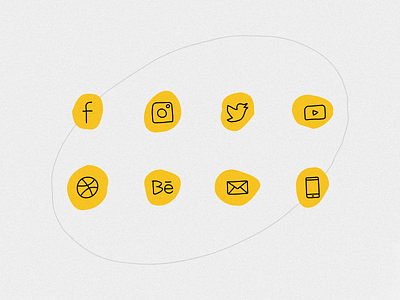 Hand drawn social icons (FREE) behance design facebook free hand draw icon icongraphy icons instagram ui web