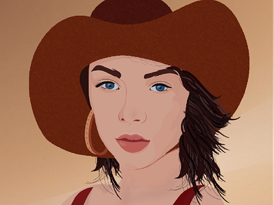 Girl with hat illustration арт девушка в шляпе