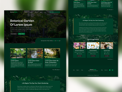 Botanical garden homepage design garden homepage ui website
