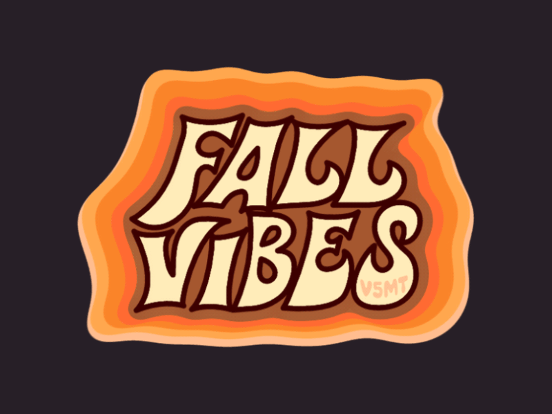 Fall Vibes GIF Sticker 2d animated sticker animation design drawing gif giphy giphy stickers illustration indie instagram stickers kinetic type lettering motion social media sticker sticker pack type typography vector