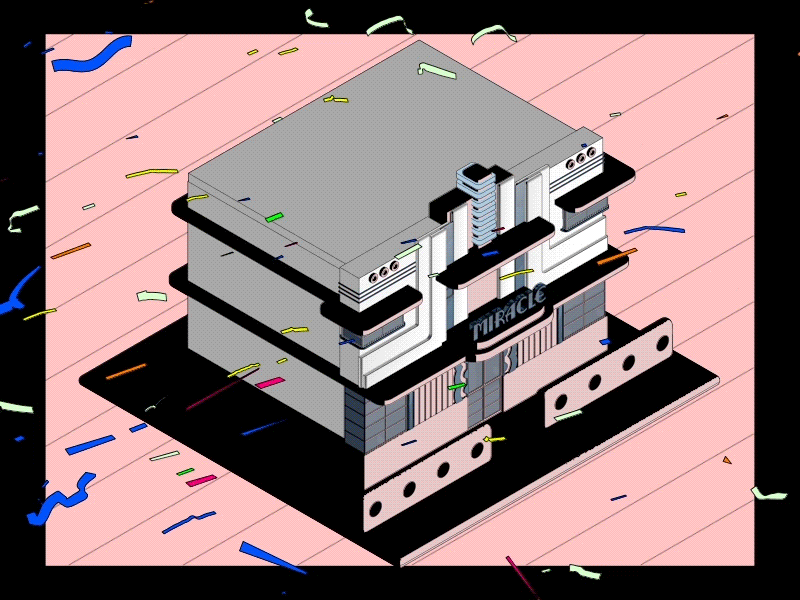 MRCL Hotel animated architecture design gif graphic illustration isometric line loop motion