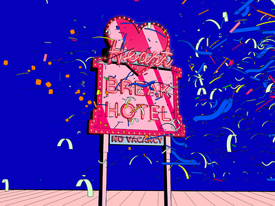 blo) break flat graphic heart hotel illustration linear neon sign still frame