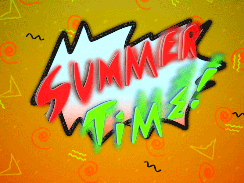 Summer Time 3d animated animation bumper design gif intro logo motion title