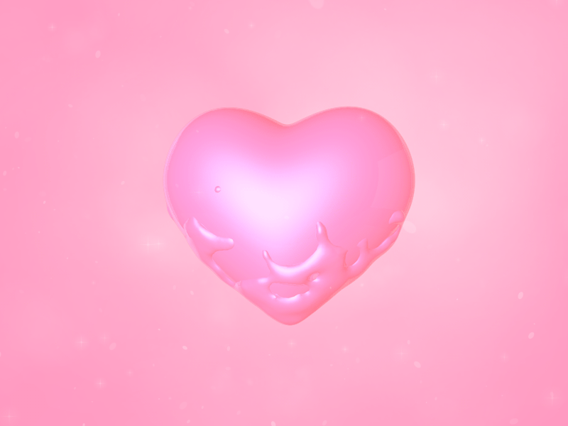 Dripping 💖 3d animation gif heart love pink sparkles valentines day vfx