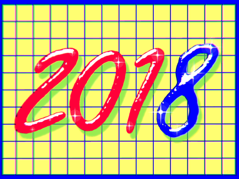 Bye 2017 / Hi 2018･✧✨･ﾟ~ design gif happy new year lettering motion type