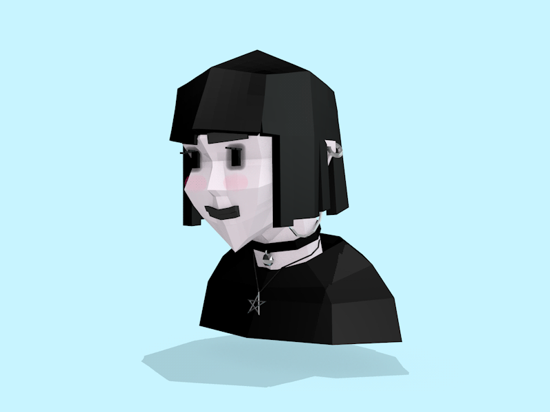Lil low poly goth girl 3d 3d animation 3d artist animated animated illustration animation character design fashion illustration gif illustration loop low polygon lowpoly lowpolyart motion motion animation motion graphics web