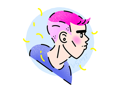 Pink hair boy