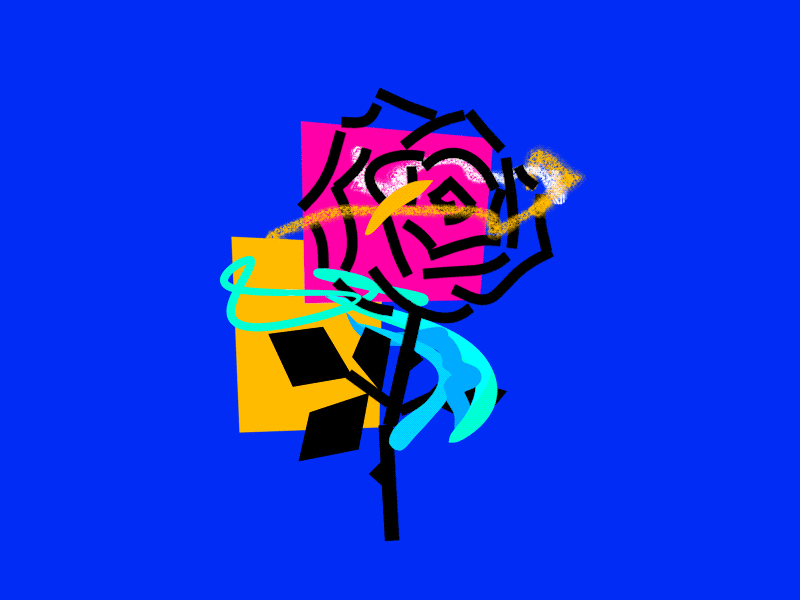 Painterly rose #2 2d 3d animated animation design drawing generative art gif illustration loop motion motion animation motion art rose sketch ui valentines