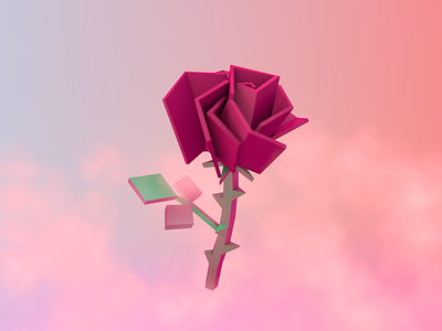 Lil lo-poly rose 3d 3d modelling design illustration lowpoly lowpolyart render rose valentines