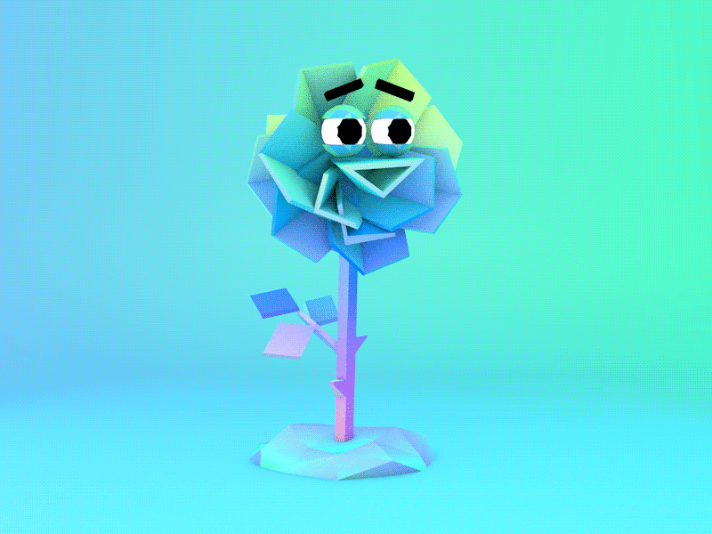 Hahaha LoPoly Rose 3d 3d modelling animated animation cartoon character design gif illustration loop motion motion animation rigging
