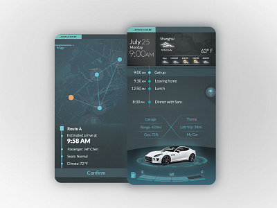 Jaguar Mobile App automotiveui futuristic jaguar mobileui