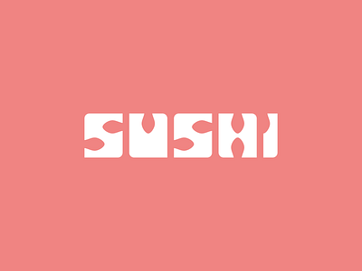 Sushi design fish illustration logo rice seafood silhouette sushi typography vector