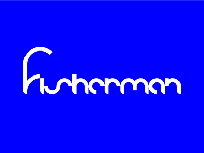 Fisherman bleu design fish fisherman illustration logo man shape elements typography vector white