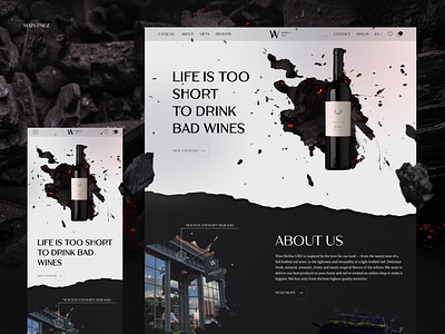 Wine shop web design adaptive web design main page online shop ui ux web design wine wine shop