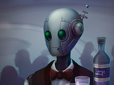 Robot waiter.