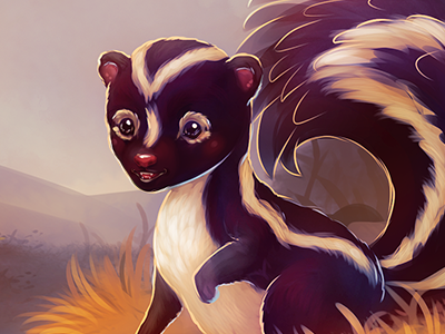 Skunk in autumn animal autumn cute skunk