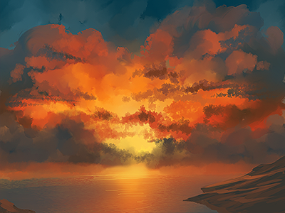 Sunset clouds red sea sun sunset