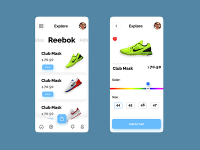 Reebok - UI Concept - App Design