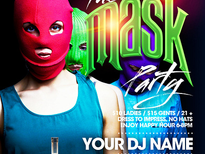 Banner design mask party