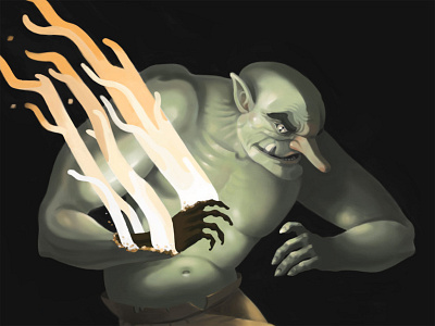 Pyro Troll character design digital illustration photoshop