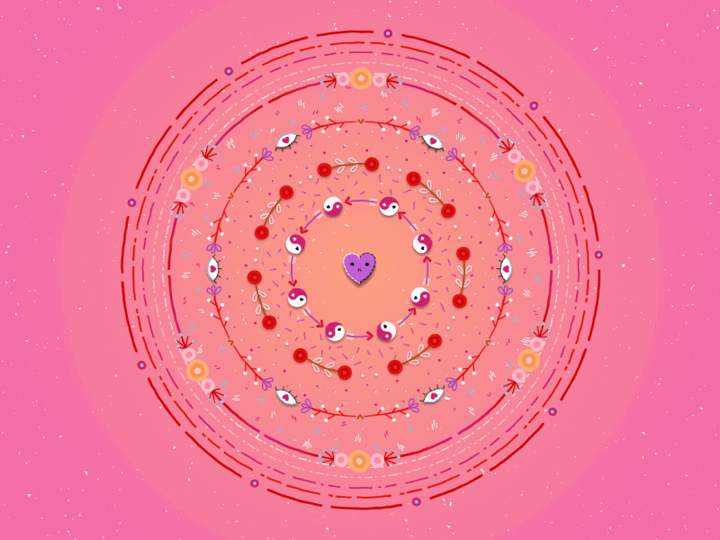 Love Mandala ae aftereffects animation design doodle graphics heart illustration loop mandala art motion