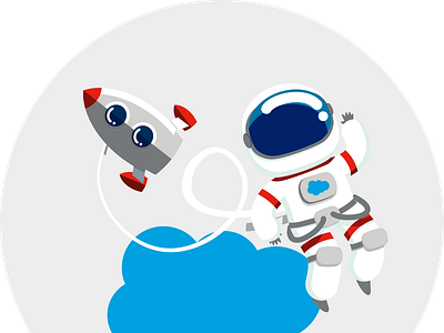 A badge Inspired from Salesforce's ASTRO! astro astronaut badge badgedesign badges cloud concept art digital 2d graphic graphic design illustration illustrator rocket sketch vector