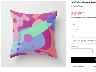 Throw Pillow - Abstract Art work called "Confusion" abstract design graphic design product