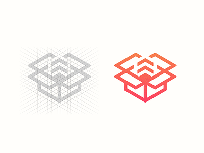 Unpackage abstract app brand branding clean design extract golden ratio grid identity illustration logo mark mobile modern process