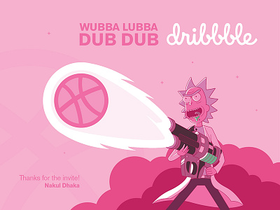 Hello Dribbble! dribbble first shot hello dribbble illustration invite rick and morty vector