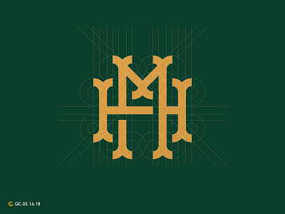 H + M Monogram geometry golden ratio h hm logo m mark monogram process
