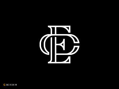CE Monogram brand branding clean golden ratio grid logo mark modern monogram process