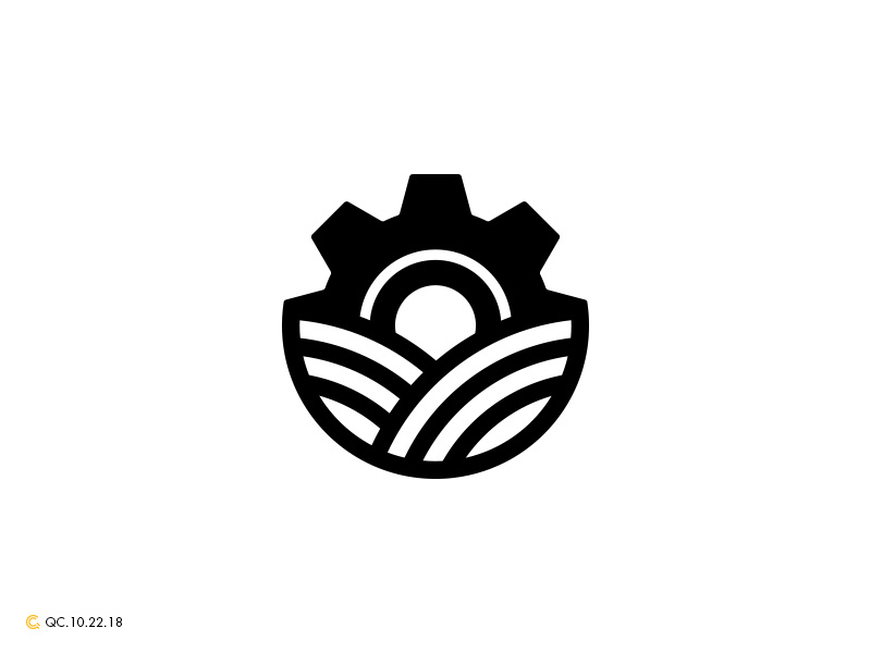 Gear Farm Logo clean grid branding mark modern brand golden ratio logo